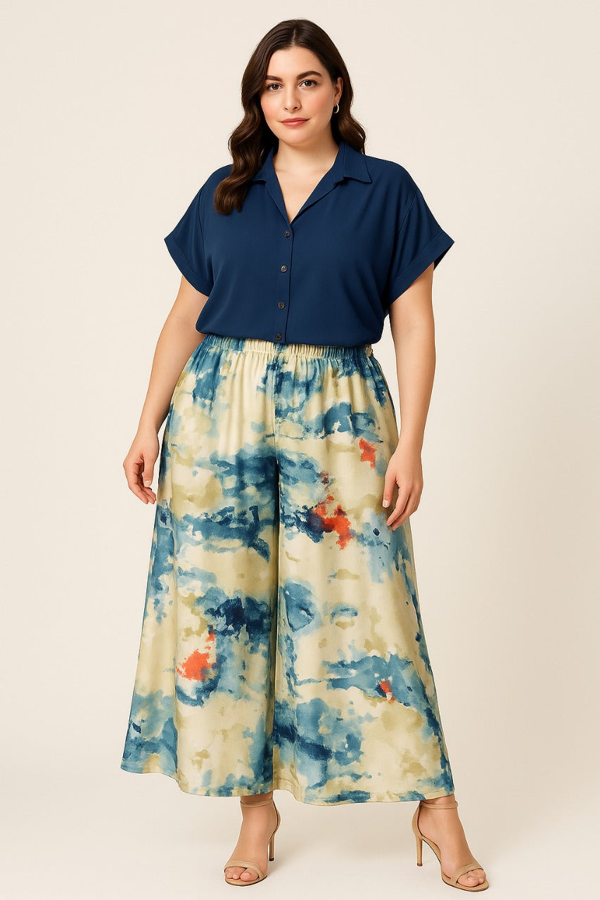 Stylish Reyon Top with Fancy Lycra Plazzo Set