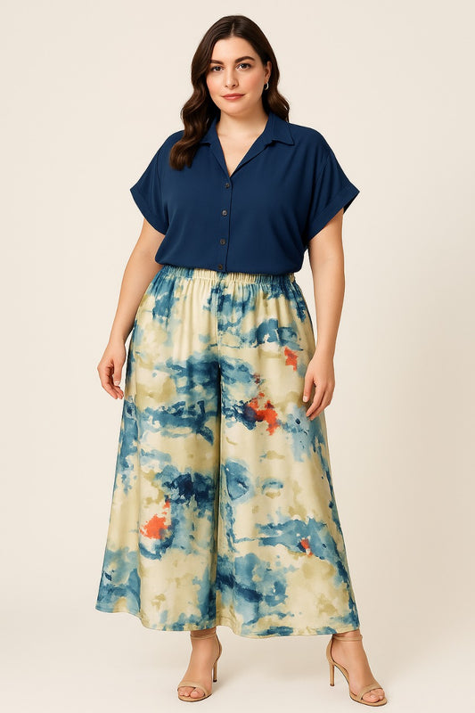 Stylish Reyon Top with Fancy Lycra Plazzo Set