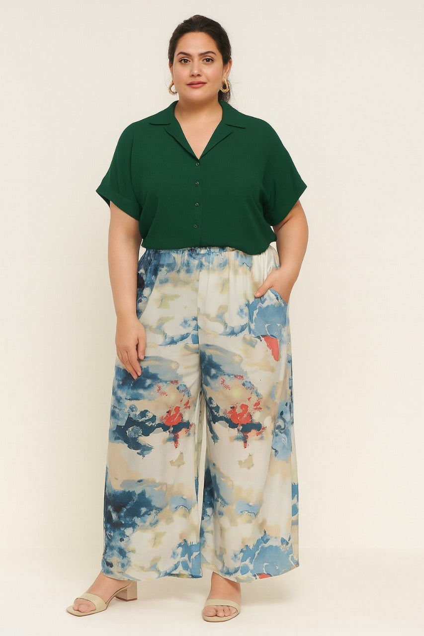 Stylish Reyon Top with Fancy Lycra Plazzo Set