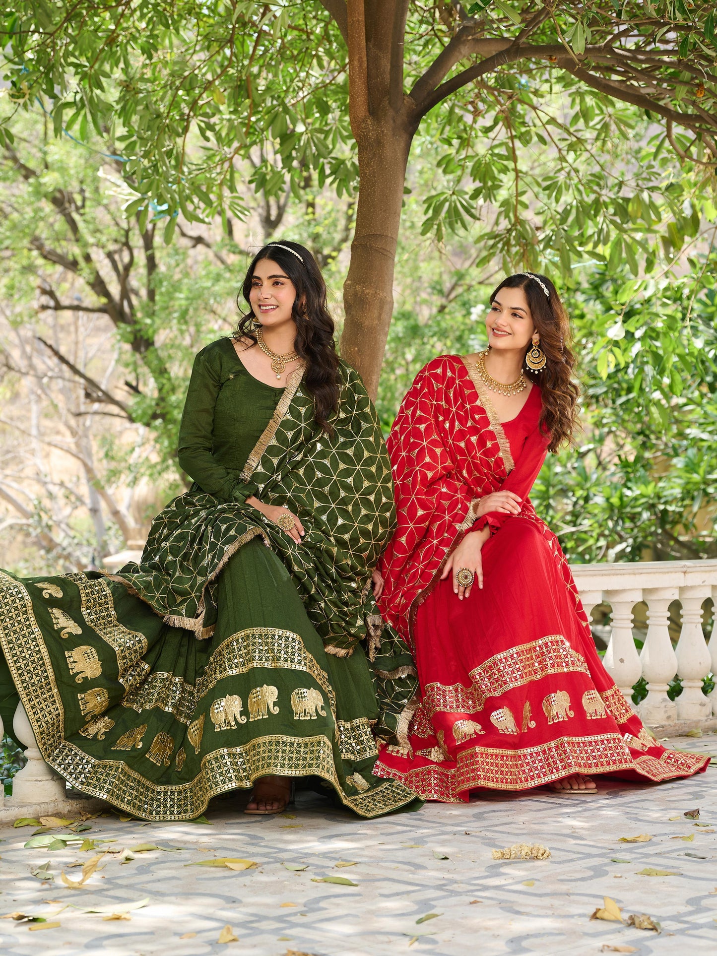 Vichitra Silk Heavy Sequins Gown with Dupatta