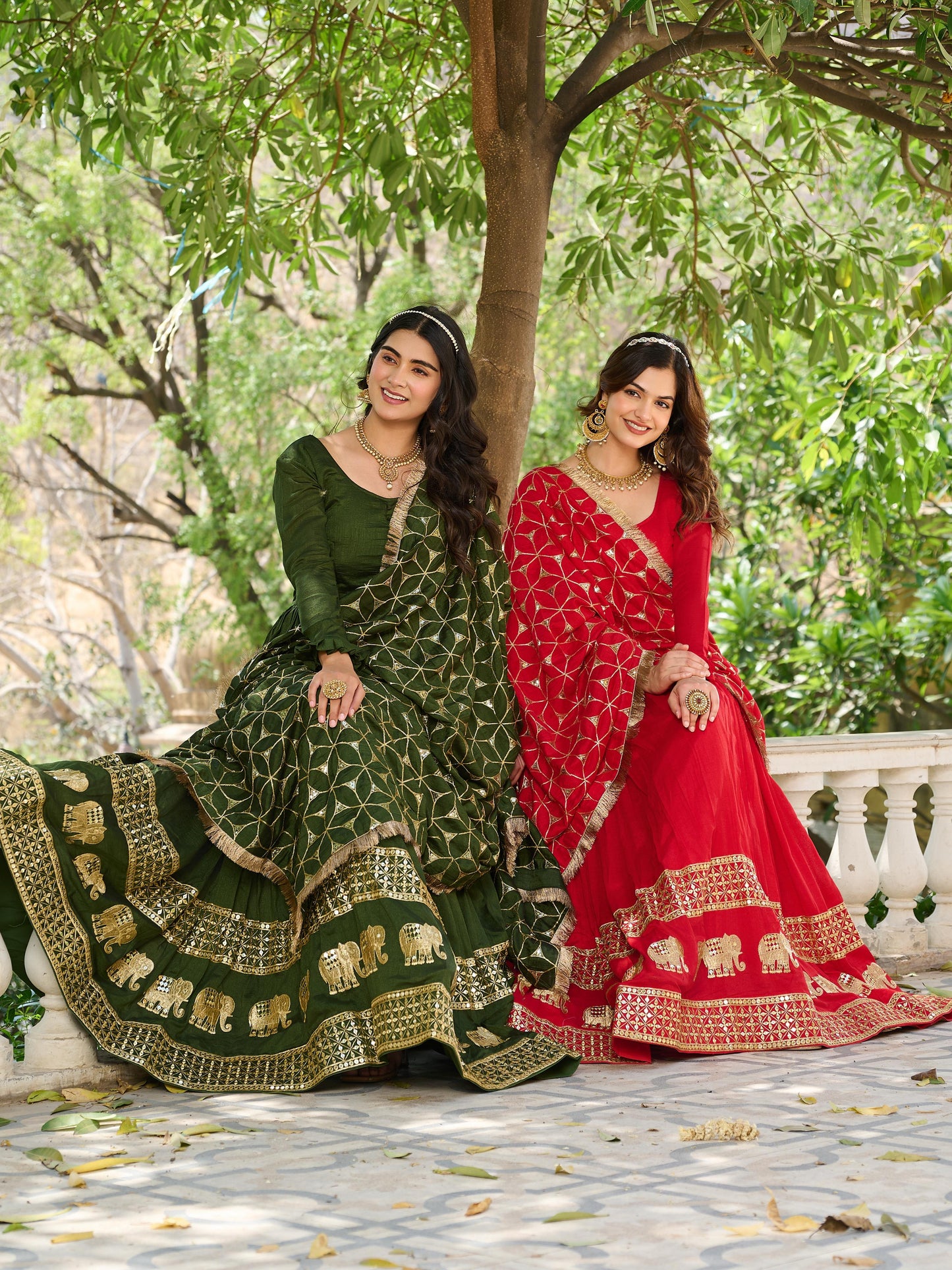 Vichitra Silk Heavy Sequins Gown with Dupatta