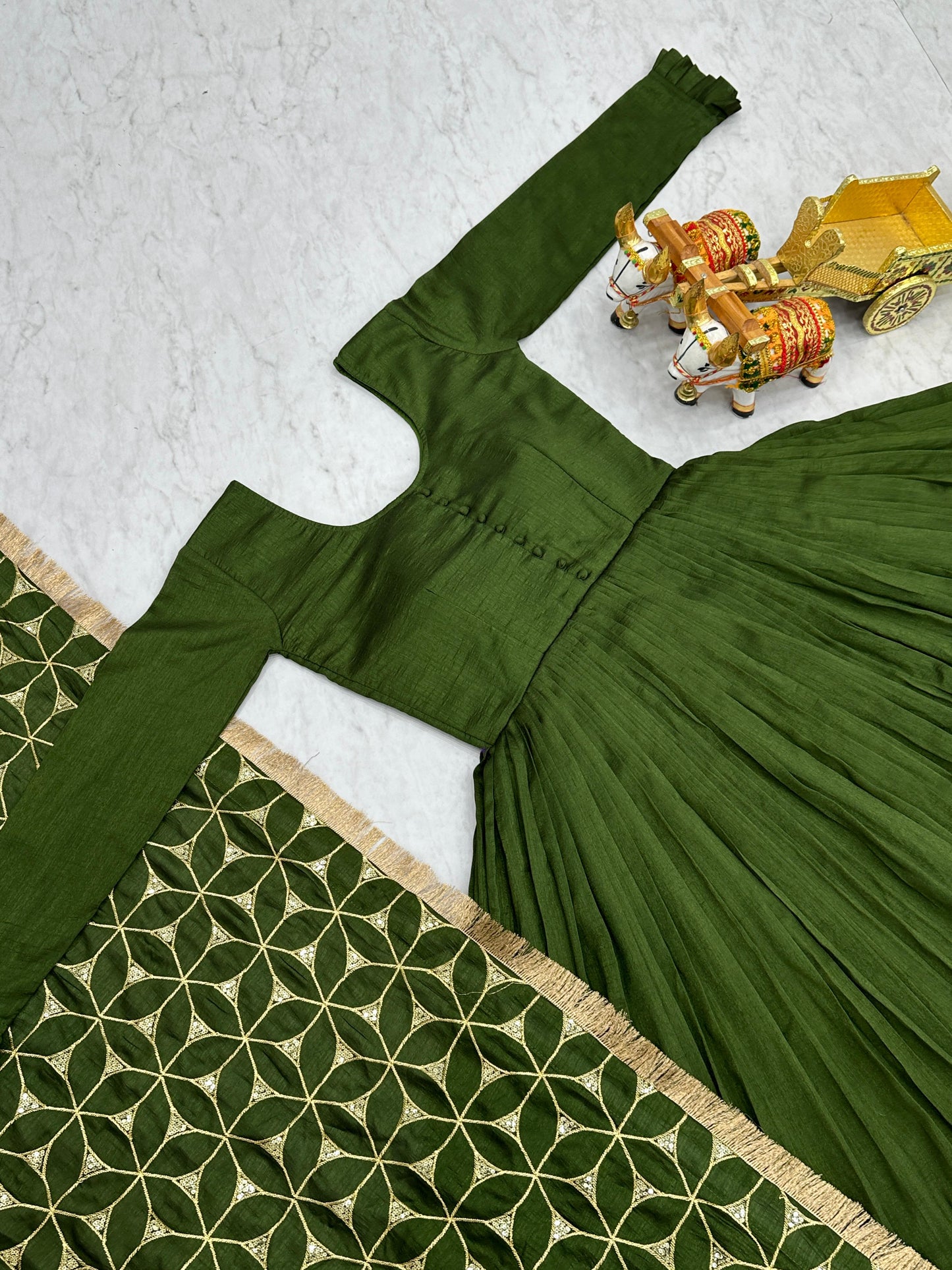 Vichitra Silk Heavy Sequins Gown with Dupatta