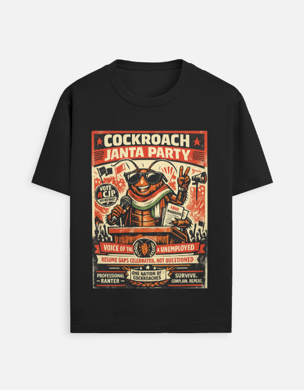 👕 CJP (Cockroach Janta Party) Quirky Oversized Tee