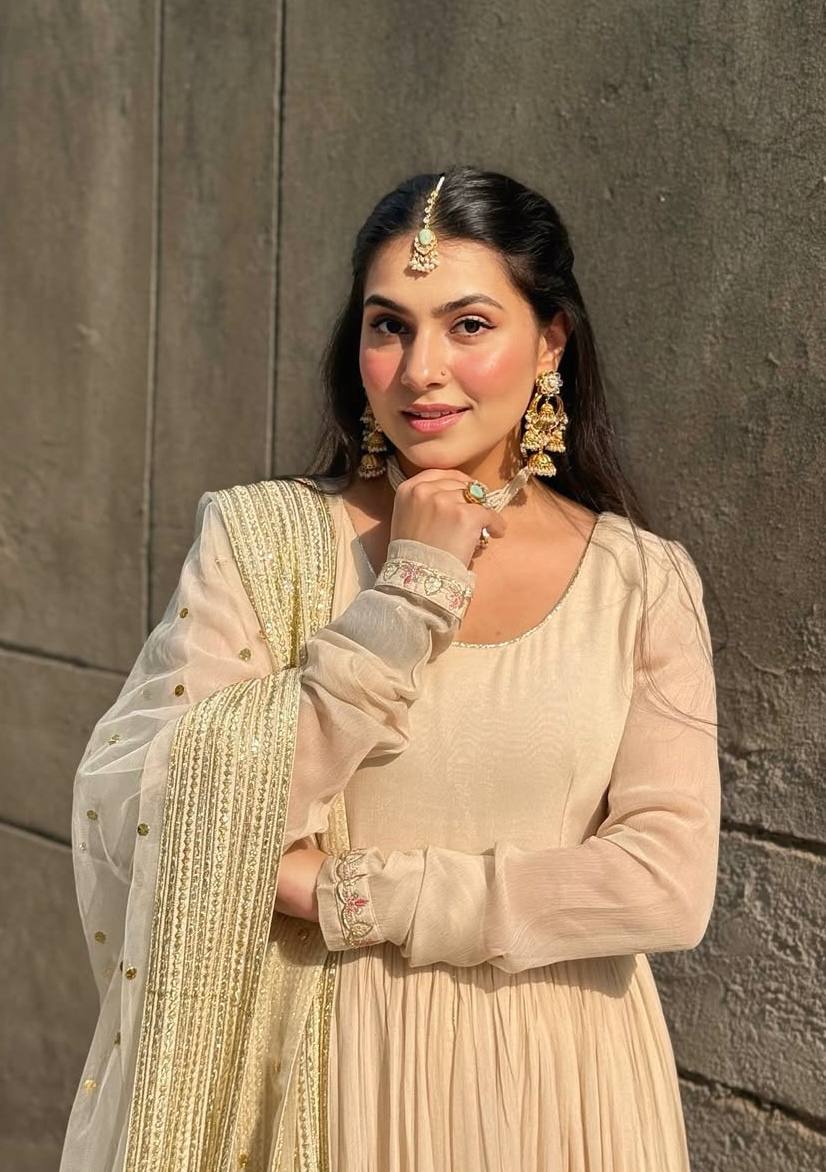 Zoya Off White Anarkali Premium Suit Set