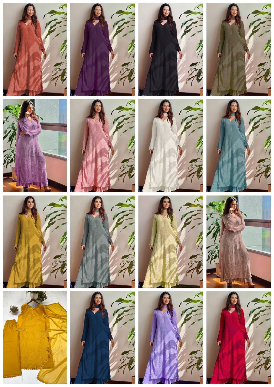 Trending Faux Georgette Embroidered Set – Stylish and Comfortable for Daily Wear