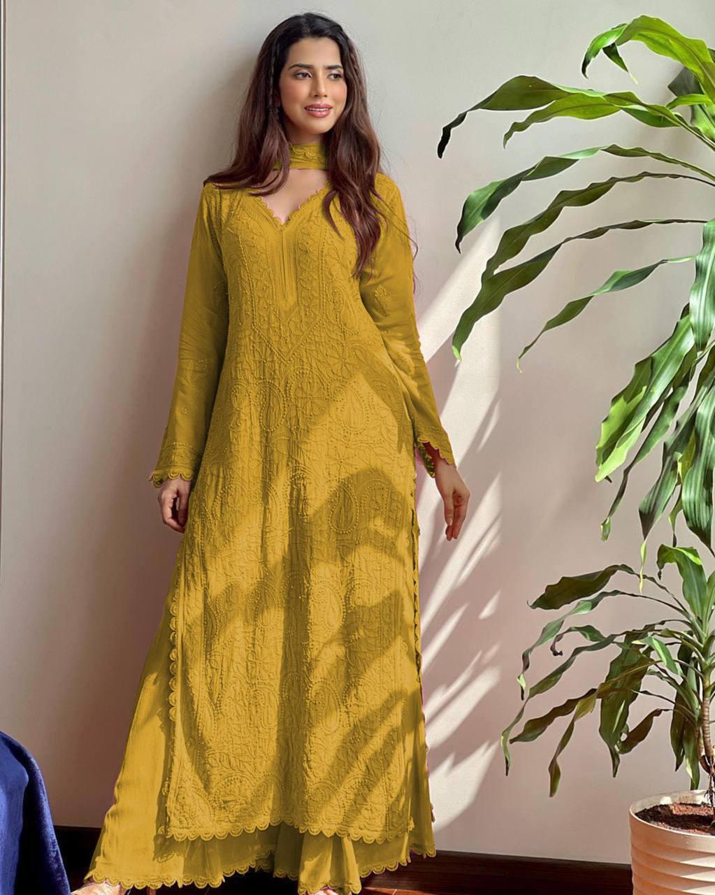 Trending Faux Georgette Embroidered Set – Stylish and Comfortable for Daily Wear