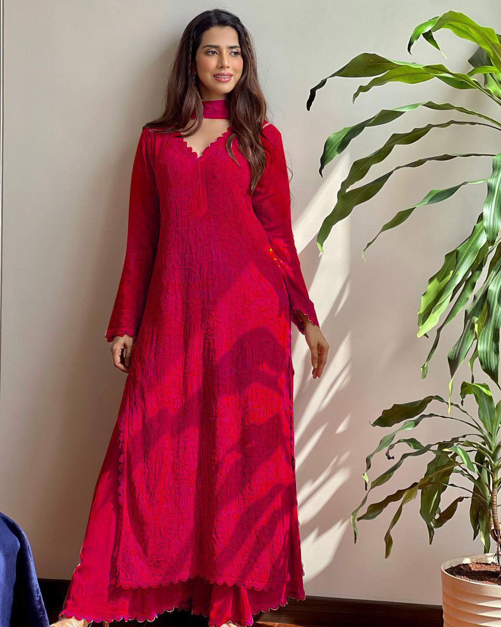 Trending Faux Georgette Embroidered Set – Stylish and Comfortable for Daily Wear