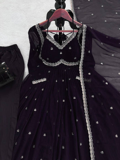 Devara Multicolor Karwa Special Anarkali Suit Set