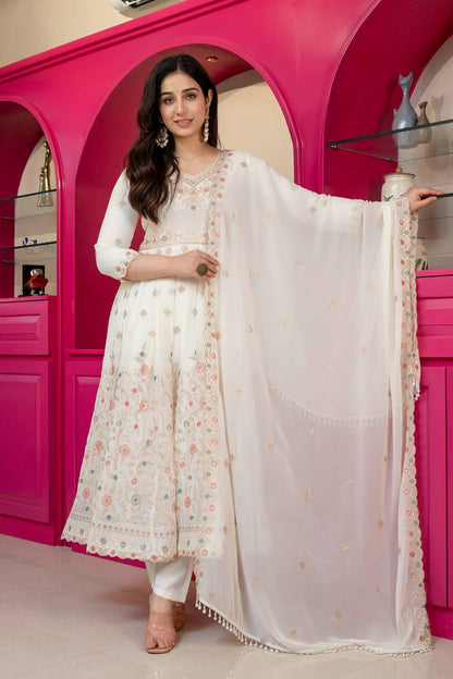 Festive Pastel Anarkali Suit Set with Dupatta