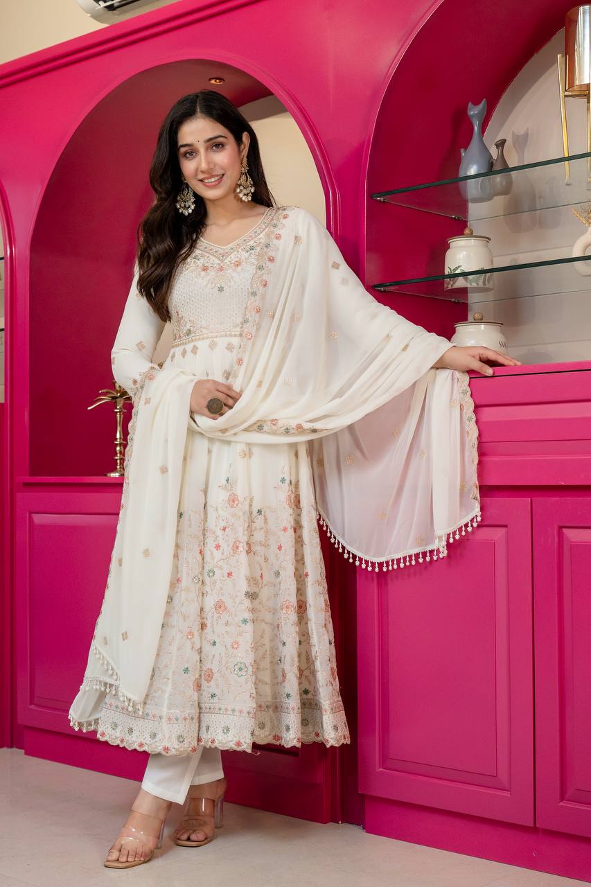 Festive Pastel Anarkali Suit Set with Dupatta