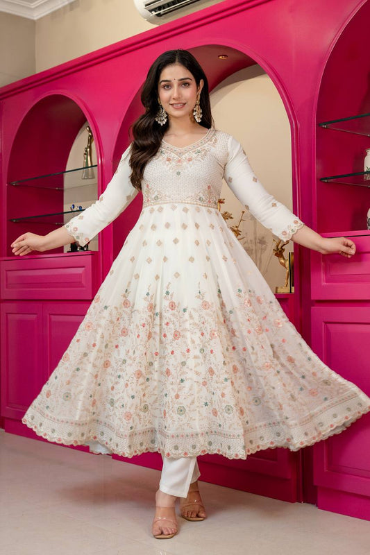 Festive Pastel Anarkali Suit Set with Dupatta