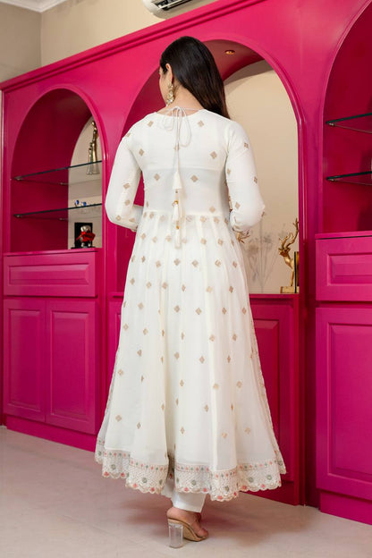 Festive Pastel Anarkali Suit Set with Dupatta