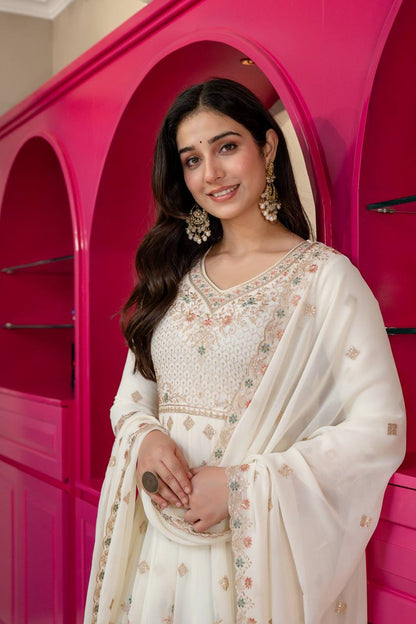 Festive Pastel Anarkali Suit Set with Dupatta