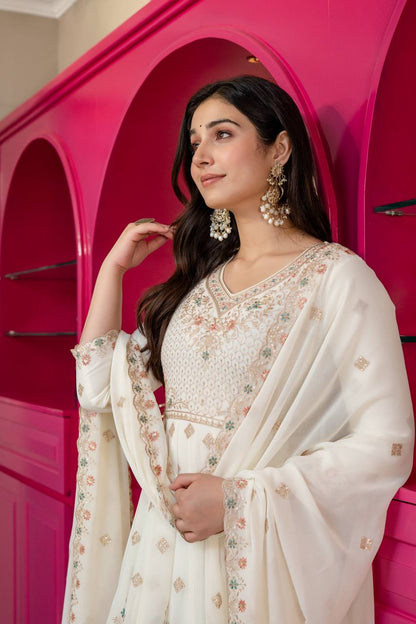 Festive Pastel Anarkali Suit Set with Dupatta