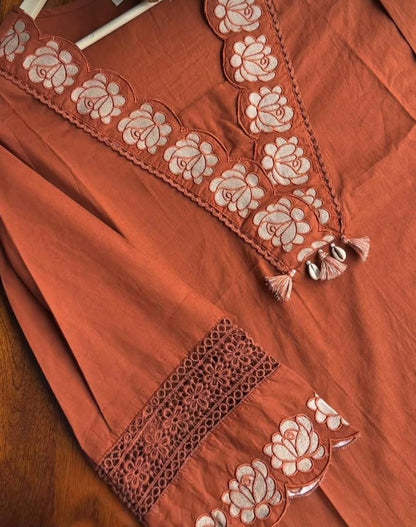 Graceful Everyday Wear with Designer Touch – Premium Reyon Slub Cotton Suit Set