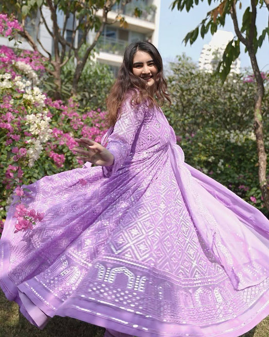 KIARA’S PURPLE COLOURED PREMIUM QUALITY ANARKALI SUIT SET