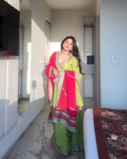 RUHANI NEON SHARARA SUIT SET