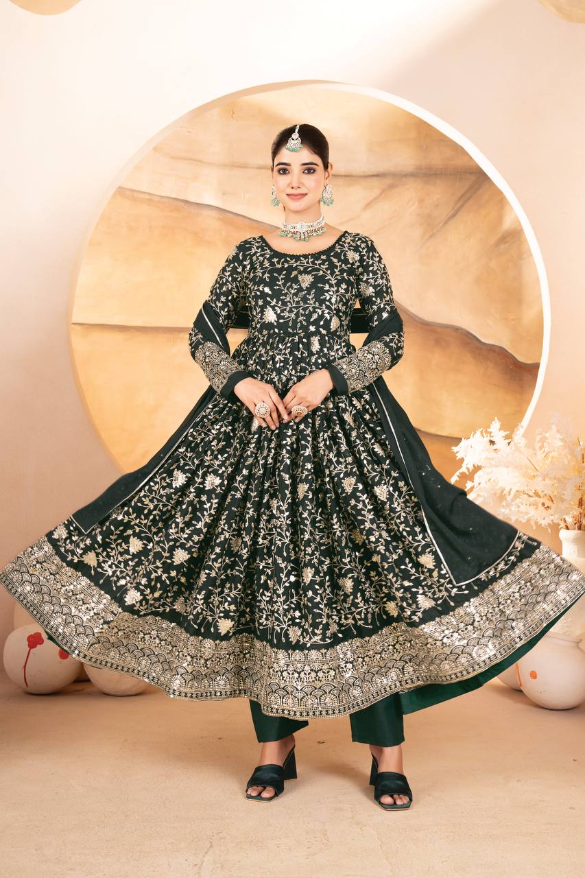 ZARISHA’S PARTY WEAR ANARKALI SUIT SET