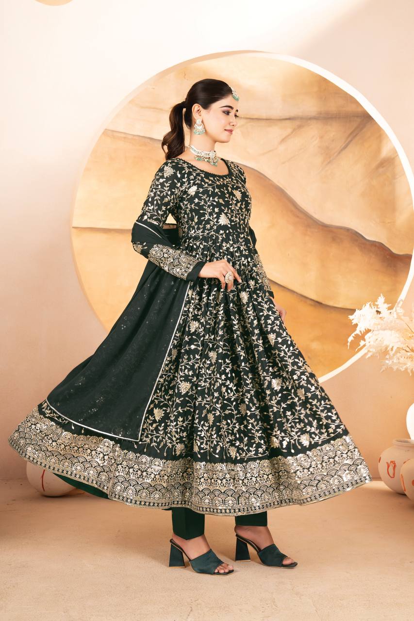 ZARISHA’S PARTY WEAR ANARKALI SUIT SET