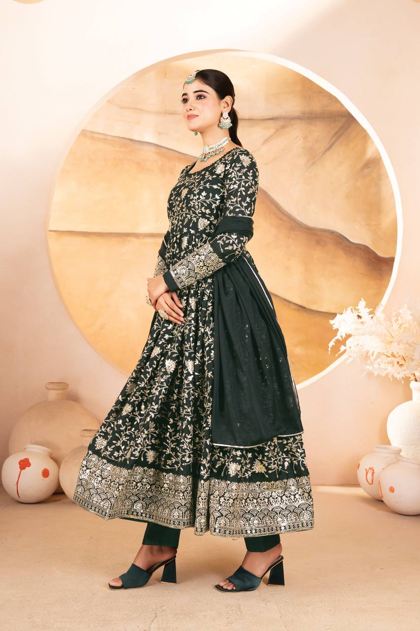 ZARISHA’S PARTY WEAR ANARKALI SUIT SET