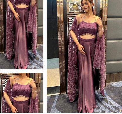 🖤 Designer Indo-Western 3-Piece Shrug Set