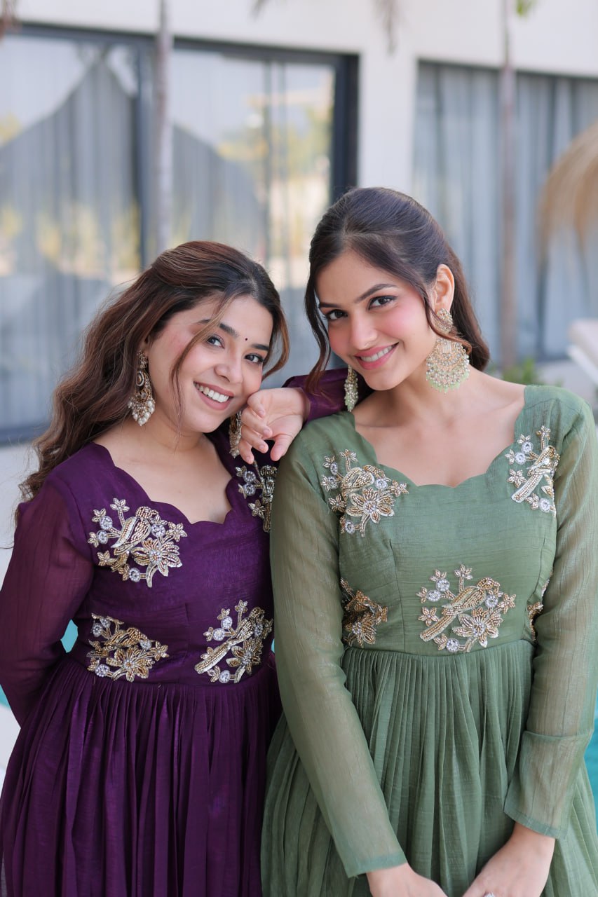 Royal Bloom Embroidered Anarkali Gown