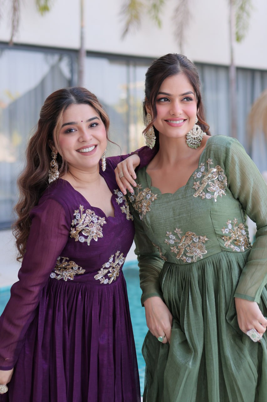 Royal Bloom Embroidered Anarkali Gown