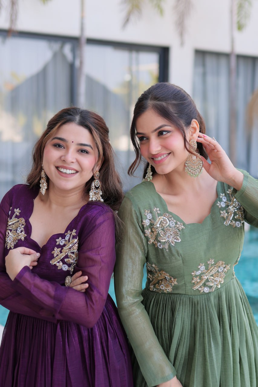 Royal Bloom Embroidered Anarkali Gown