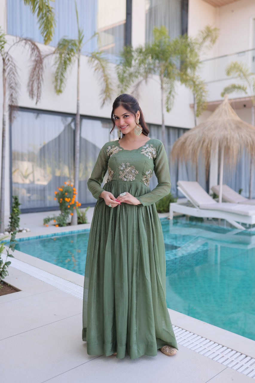 Royal Bloom Embroidered Anarkali Gown