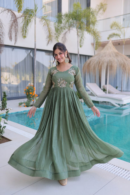 Royal Bloom Embroidered Anarkali Gown