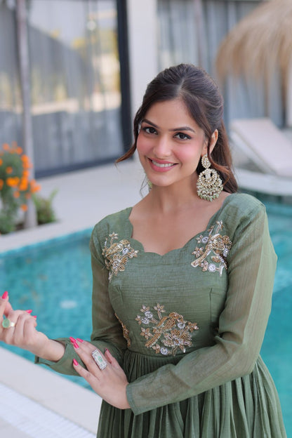 Royal Bloom Embroidered Anarkali Gown