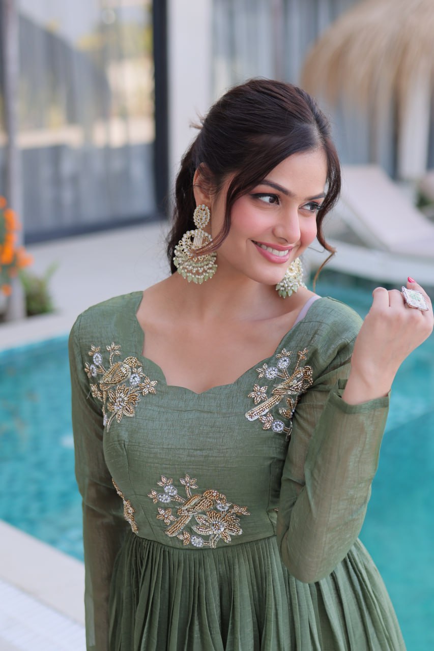 Royal Bloom Embroidered Anarkali Gown