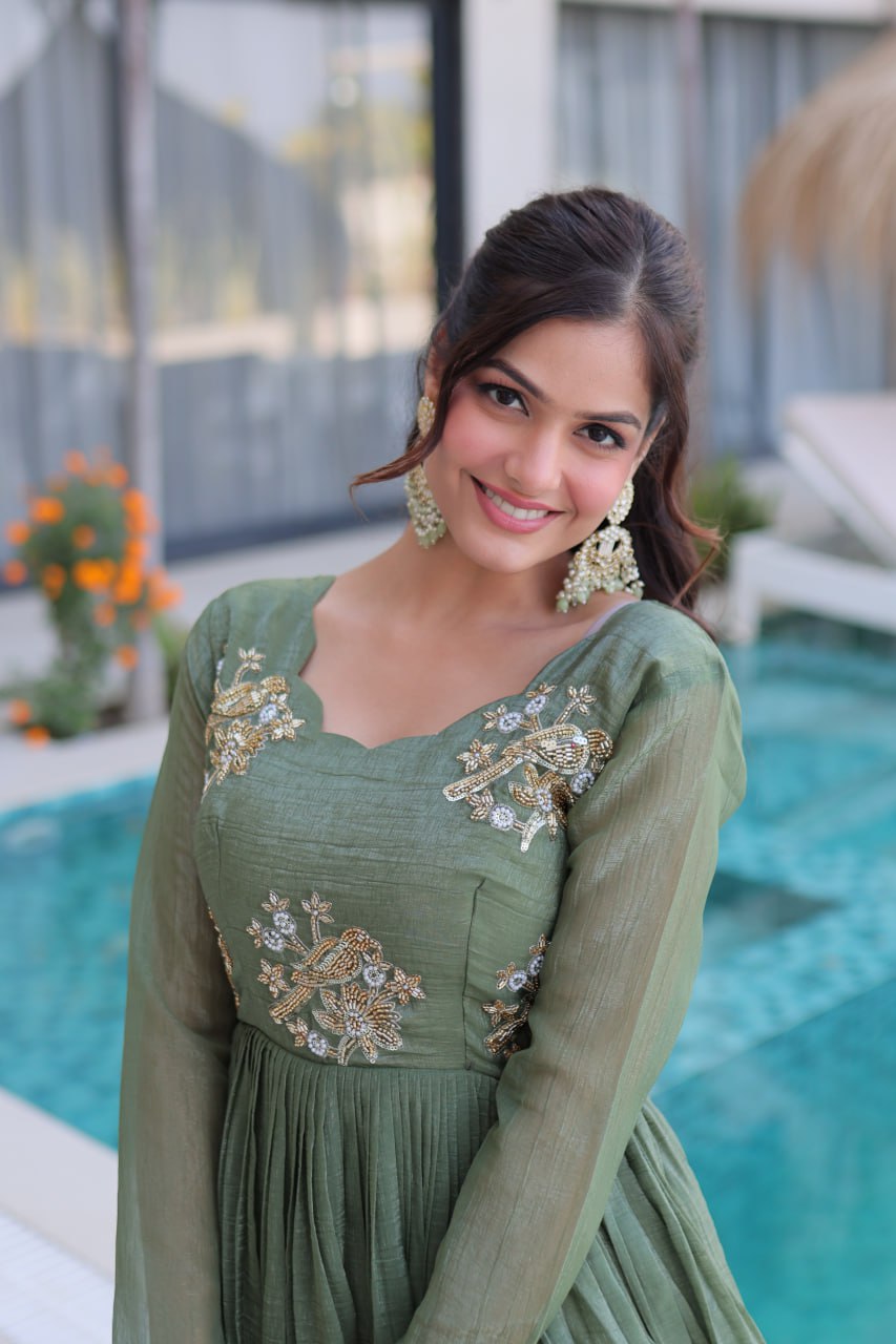 Royal Bloom Embroidered Anarkali Gown