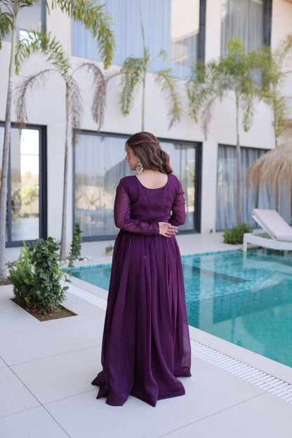 Royal Bloom Embroidered Anarkali Gown