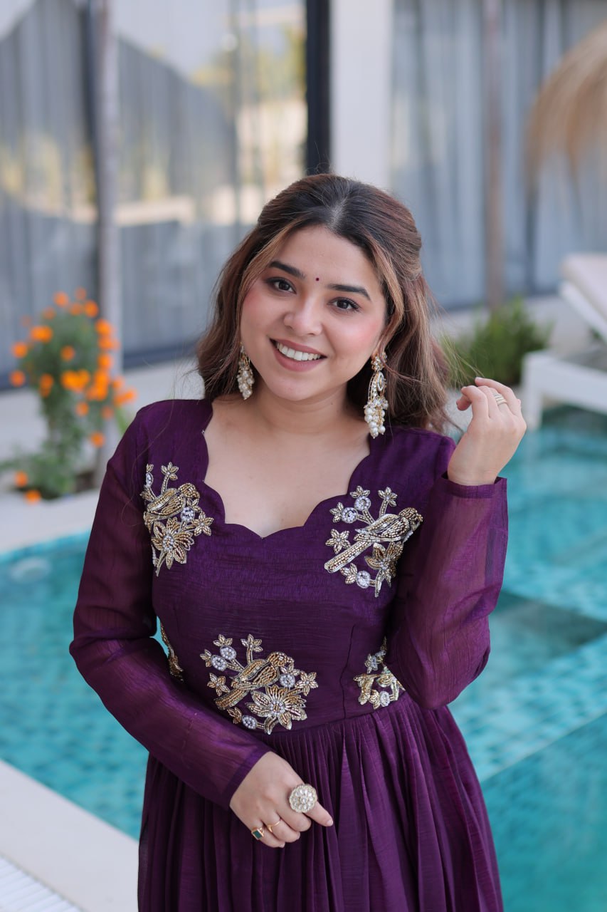 Royal Bloom Embroidered Anarkali Gown
