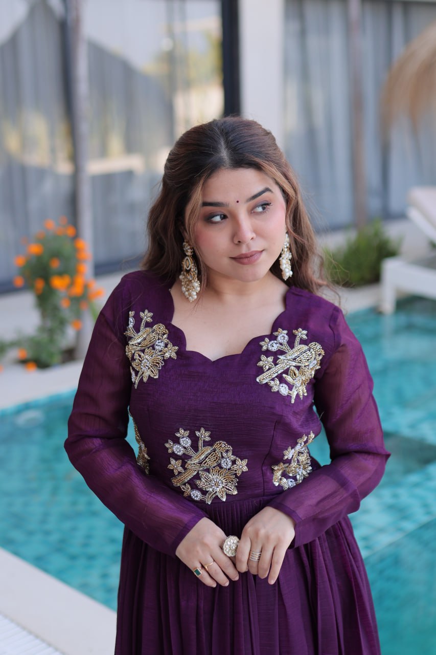 Royal Bloom Embroidered Anarkali Gown