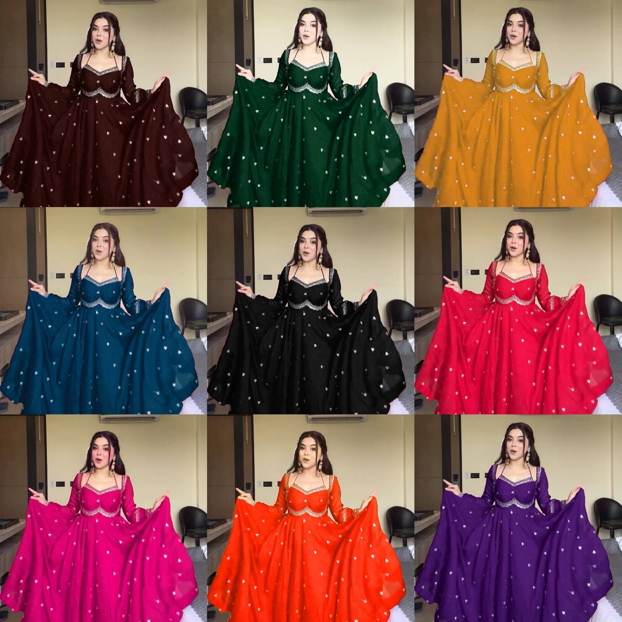 Devara Multicolor Karwa Special Anarkali Suit Set