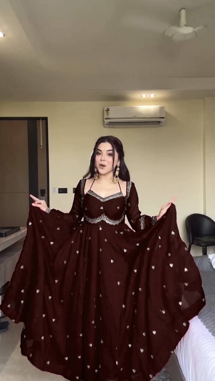 Devara Multicolor Karwa Special Anarkali Suit Set