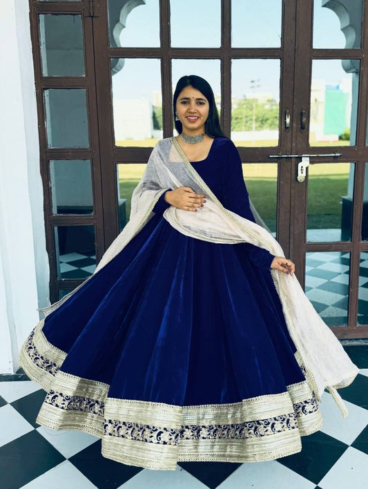 Luxe Velvet Anarkali Suit Set