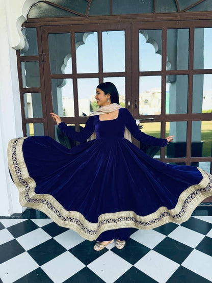 Luxe Velvet Anarkali Suit Set