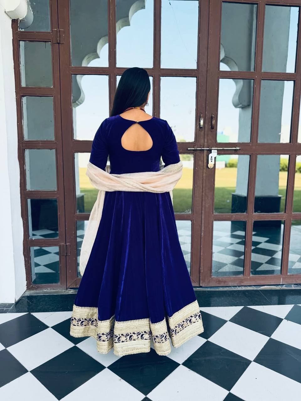 Luxe Velvet Anarkali Suit Set