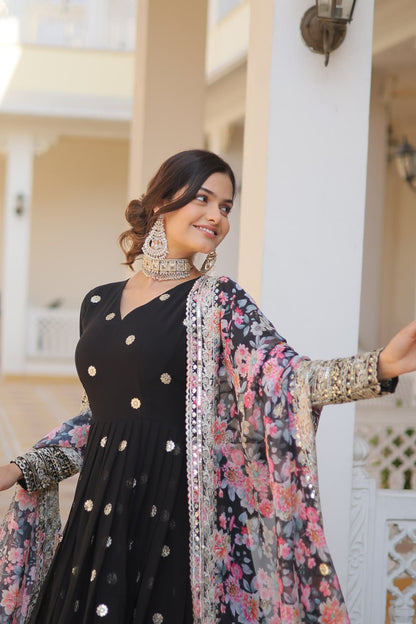 Aadhira Multi Embroidered Georgette Gown Set