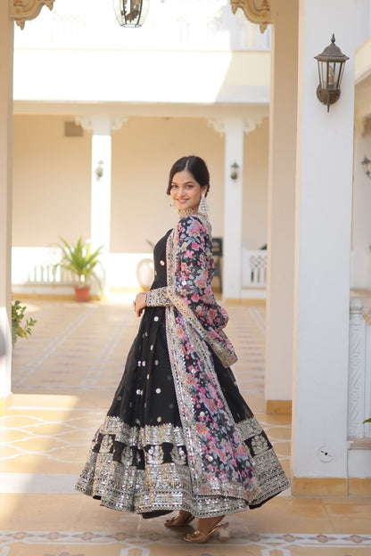 Aadhira Multi Embroidered Georgette Gown Set