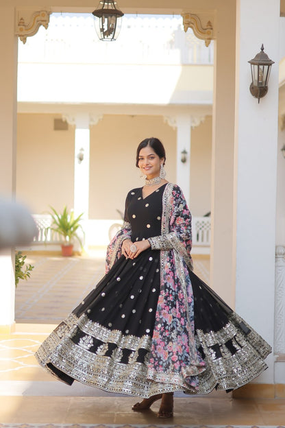 Aadhira Multi Embroidered Georgette Gown Set