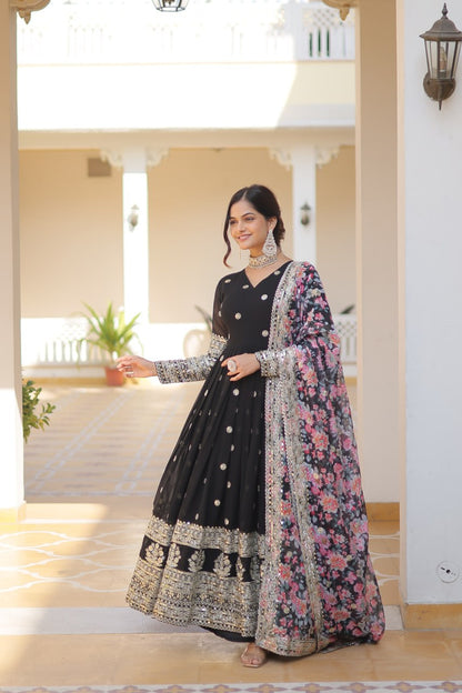 Aadhira Multi Embroidered Georgette Gown Set