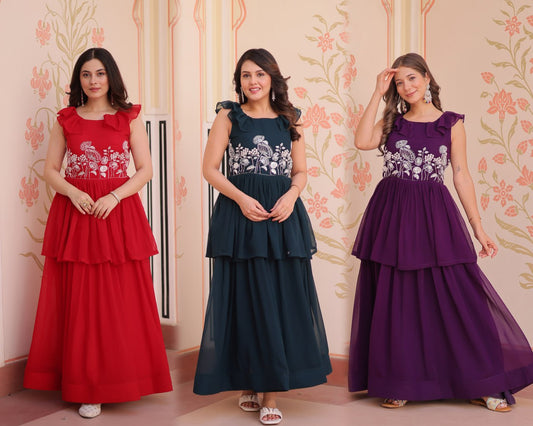 Anaya Peplum Style Designer Gown