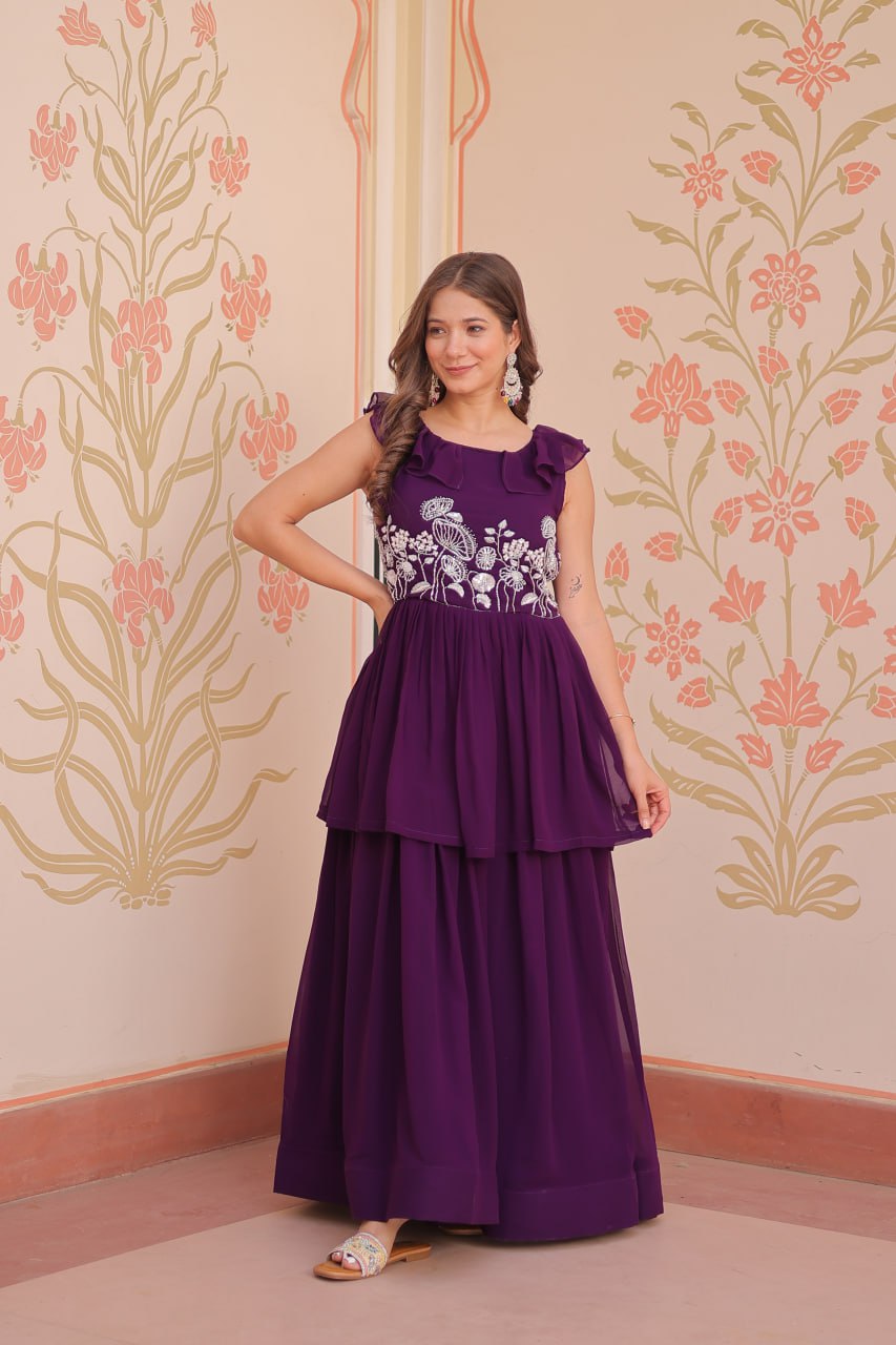 Anaya Peplum Style Designer Gown