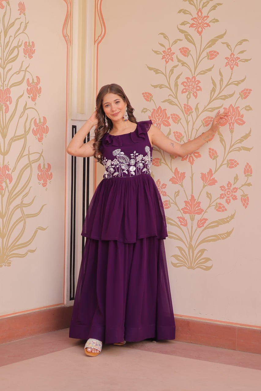 Anaya Peplum Style Designer Gown