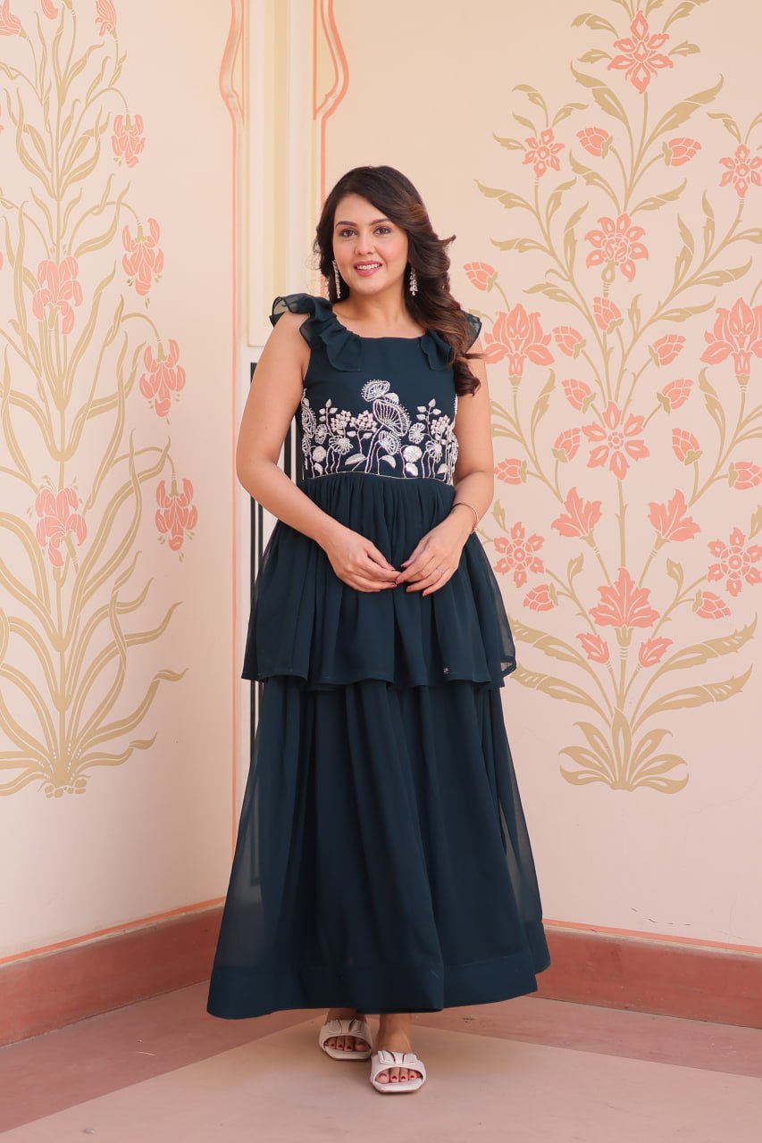 Anaya Peplum Style Designer Gown