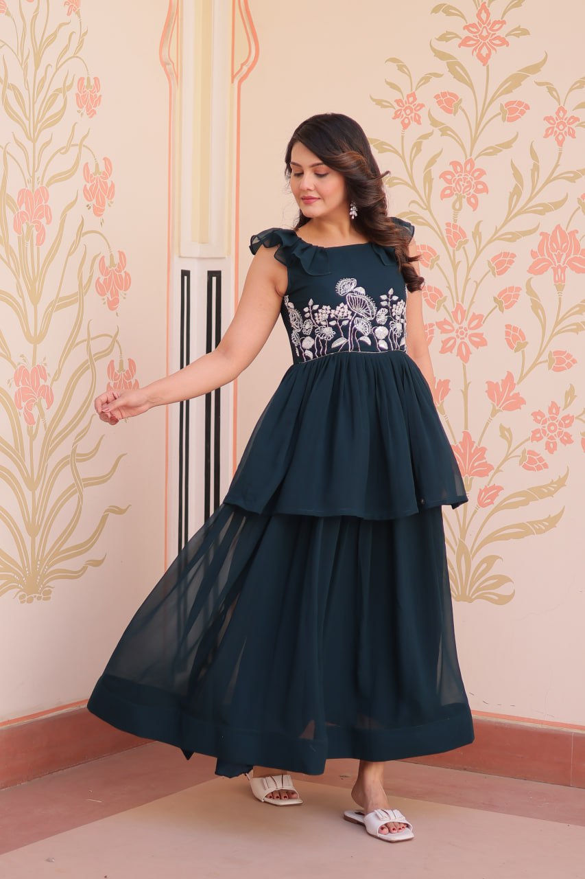 Anaya Peplum Style Designer Gown